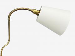 Swedish Modern Dual Head Floor Lamp Reeded Brass Sweden 1950s - 4591817