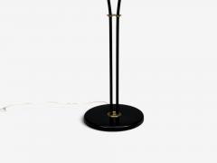 Swedish Modern Floor Lamp Black Lacquered Metal Brass Fabric Sweden 1960s - 4773047