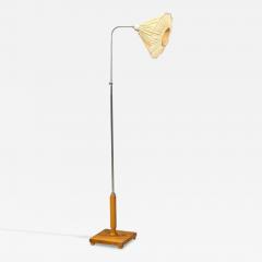 Swedish Modern Floor Lamp Light Wood Metal Sweden 1930s - 4764988