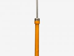 Swedish Modern Floor Lamp Oak Ebonized Wood Suede Sweden 1950s - 4763193