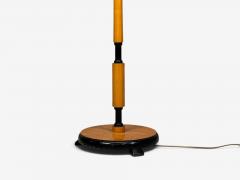 Swedish Modern Floor Lamp Oak Ebonized Wood Suede Sweden 1950s - 4763194