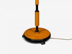 Swedish Modern Floor Lamp Oak Ebonized Wood Suede Sweden 1950s - 4763195