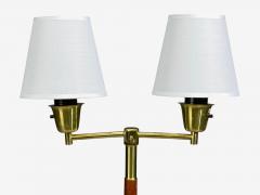 Swedish Modern Floor Lamp Teak Brass Sweden 1960s - 4492272