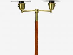 Swedish Modern Floor Lamp Teak Brass Sweden 1960s - 4492273