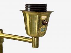 Swedish Modern Floor Lamp Teak Brass Sweden 1960s - 4492275