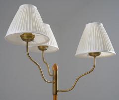 Swedish Modern Floor Lamp in Brass and Wood - 3113768