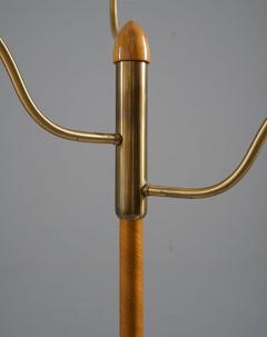 Swedish Modern Floor Lamp in Brass and Wood - 3113769