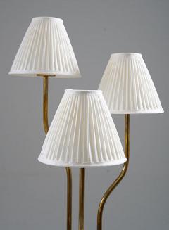 Swedish Modern Floor Lamp in Brass and Wood - 3113771