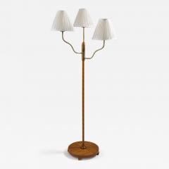 Swedish Modern Floor Lamp in Brass and Wood - 3116847