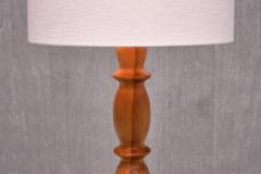 Swedish Modern Floor Lamp in Carved Solid Pine Wood 1960s - 3673597