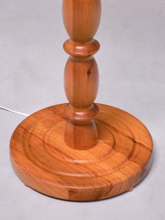 Swedish Modern Floor Lamp in Carved Solid Pine Wood 1960s - 3673598