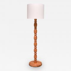 Swedish Modern Floor Lamp in Carved Solid Pine Wood 1960s - 3826147