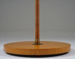 Swedish Modern Floor Lamp in Rattan and Brass 1940s - 3102352