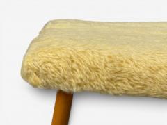 Swedish Modern Footstools Imitation Fur Wood Sweden 1950s - 4499468