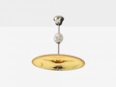 Swedish Modern Glass Metal Pendant Light Sweden 1940s - 4254032