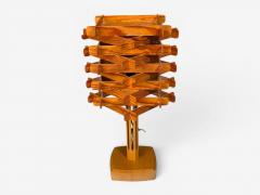 Swedish Modern Large Table Lamp Lacquered Pine Sweden 1970s - 4624021