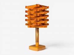 Swedish Modern Large Table Lamp Lacquered Pine Sweden 1970s - 4624022