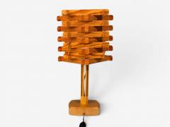 Swedish Modern Large Table Lamp Lacquered Pine Sweden 1970s - 4624029