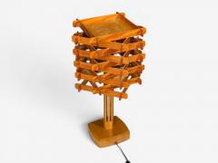 Swedish Modern Large Table Lamp Lacquered Pine Sweden 1970s - 4624030