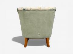 Swedish Modern Lounge Chair Floral Fabric Beech Sweden 1950s - 4491545