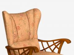 Swedish Modern Lounge Chairs Braided Wood Fabric Sweden 1930s - 4603418
