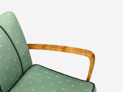 Swedish Modern Lounge Chairs Hardwood Fabric Sweden 1940s - 4754969