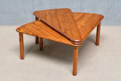 Swedish Modern Modular Fan Shaped Coffee Table in Solid Pine Wood 1960s - 4574478