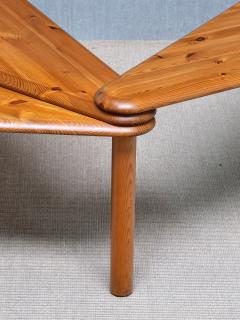 Swedish Modern Modular Fan Shaped Coffee Table in Solid Pine Wood 1960s - 4574482