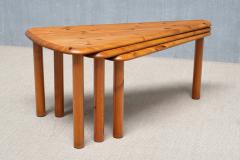Swedish Modern Modular Fan Shaped Coffee Table in Solid Pine Wood 1960s - 4574483