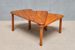 Swedish Modern Modular Fan Shaped Coffee Table in Solid Pine Wood 1960s - 4574488