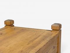 Swedish Modern Nightstands Pine Leather Sweden 1970s - 4753469