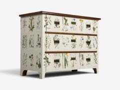 Swedish Modern Nordens Flora Dresser Brass Floral Lithographs Sweden 1930s - 4753137
