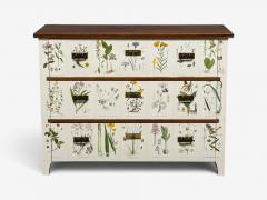 Swedish Modern Nordens Flora Dresser Brass Floral Lithographs Sweden 1930s - 4753139