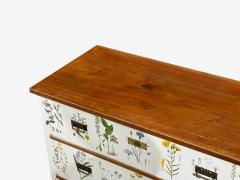 Swedish Modern Nordens Flora Dresser Brass Floral Lithographs Sweden 1930s - 4753140
