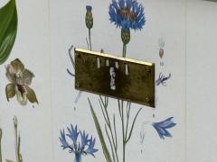 Swedish Modern Nordens Flora Dresser Brass Floral Lithographs Sweden 1930s - 4753144