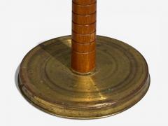 Swedish Modern Organic Floor Lamp Brass Wood Sweden 1940s - 4461662