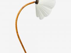 Swedish Modern Organic Floor Lamp Wood Silk Sweden 1930s - 4579098