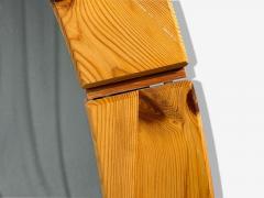 Swedish Modern Oval Wall Mirror Pine Sweden 1970s - 4499920