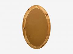 Swedish Modern Oval Wall Mirror Pine Sweden 1970s - 4499922