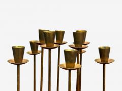 Swedish Modern Patinated Brass Table Candelabras Sweden 1950s - 4220868