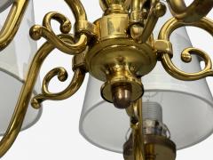 Swedish Modern Pendant Light Brass Fabric Sweden 1950s - 4721550
