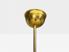 Swedish Modern Pendant Light Brass Fabric Sweden 1950s - 4721552