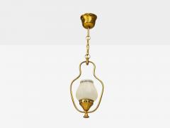 Swedish Modern Pendant Light Brass Frosted Glass Sweden 1940s - 4580070