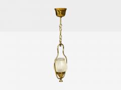Swedish Modern Pendant Light Brass Frosted Glass Sweden 1940s - 4580072