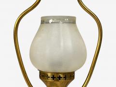 Swedish Modern Pendant Light Brass Frosted Glass Sweden 1940s - 4580075