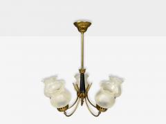 Swedish Modern Pendant Light Brass Glass Sweden 1950s - 4643619