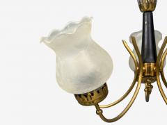 Swedish Modern Pendant Light Brass Glass Sweden 1950s - 4643622