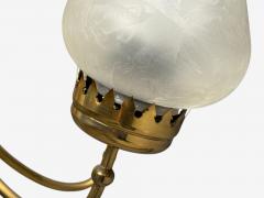 Swedish Modern Pendant Light Brass Glass Sweden 1950s - 4643623