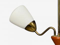 Swedish Modern Pendant Light Brass Glass Teak Sweden 1950s - 4755022