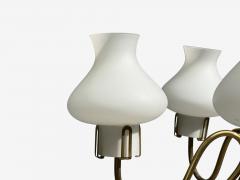 Swedish Modern Pendant Light Brass Opal Glass Sweden 1950s - 4461406